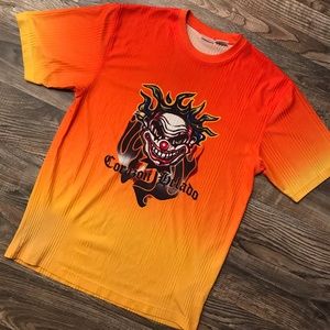 Vintage 90s Clown Flame Gradient Jersey T Shirt